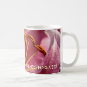 Café PRESENTE AMIZADE ETERNA Caneca Flores de Lírio Ros