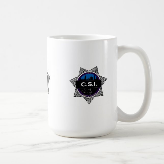 Café Presente da caneca do programa televisivo de CSI (Direita)