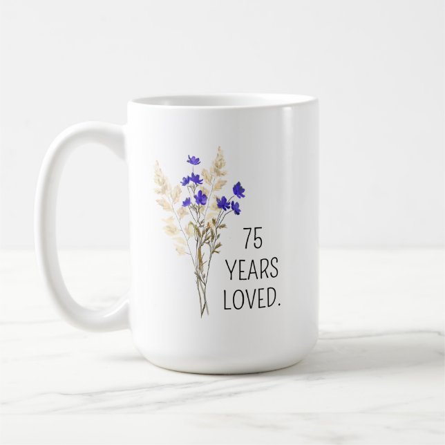 Café Presente de 75 anos para mulheres, Caneca de 75 an (Esquerda)