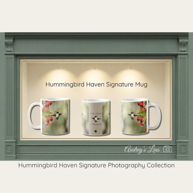 Café Presente de Caneca da Natureza Hummingbird Haven (Criador carregado)