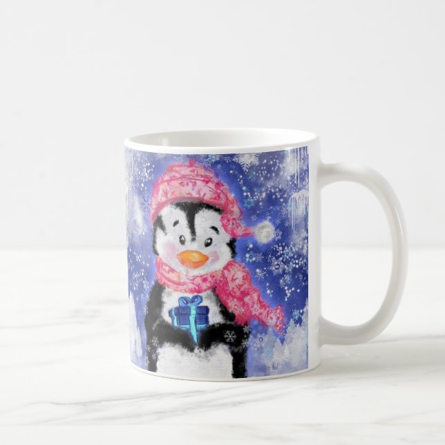Café Presente de caneca de Natal com pinguim feliz (Direita)