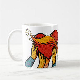 Café Presente de Noiva Dama de Honra Coração Caneca Cas