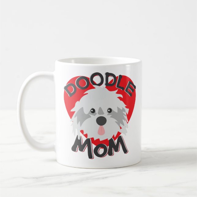 Café Presente engraçado de Labradoodle da caneca de (Esquerda)