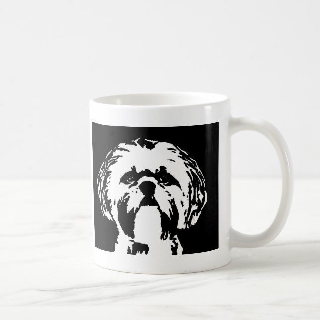 Café Presentes de Shih Tzu - caneca da imagem dobro (Direita)