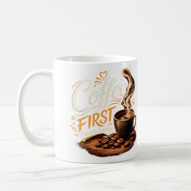Café Primeiro as Pessoas Depois Caneca de Café Eng (Esquerda)