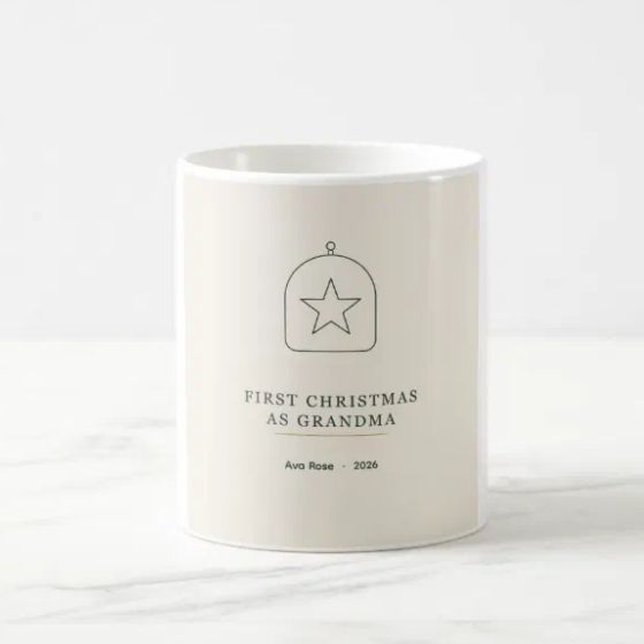 Café Primeiro Natal como Avó 2026 Caneca de Lembrança (Criador carregado)