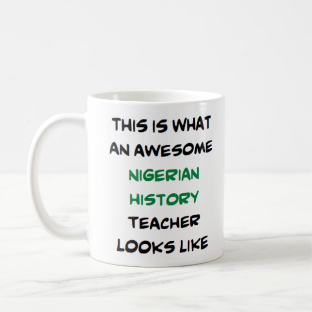 Café professor de história nigeriano, caneca incrível (Esquerda)