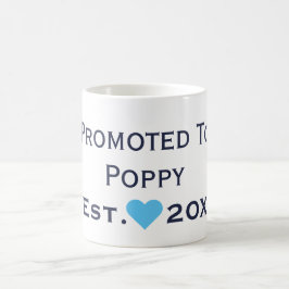 Café Promovido a Marinho de papoila e caneca azul escur