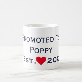 Café Promovido a Marinho de papoula e caneca vermelha