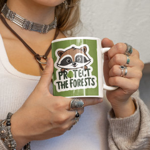Café Proteger a caneca de guaxinim