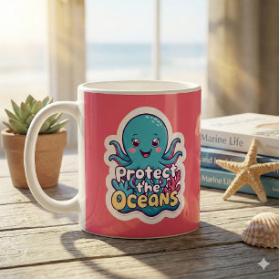 Café Proteja A Caneca De Octopus Oceanos