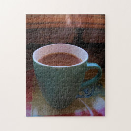 Café quente na Quebra-cabeça da manhã