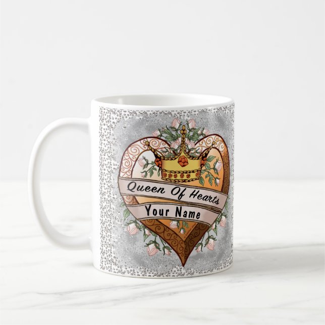 Café Rainha do Meu Coração - caneca de nome personaliza (Esquerda)
