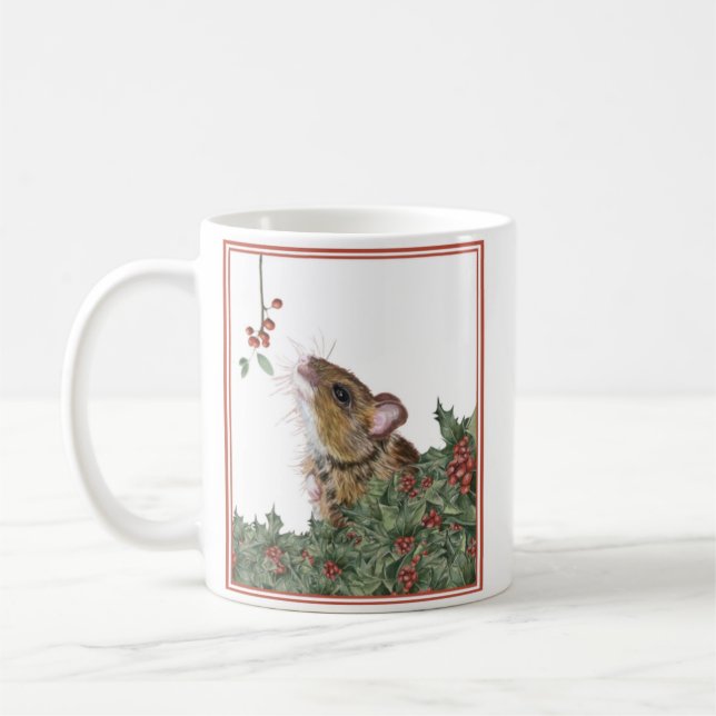 Café Rato bonito e santa caneca de Natal (Esquerda)
