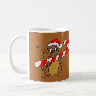 Café Rato com bengala de Natal, caneca de Natal