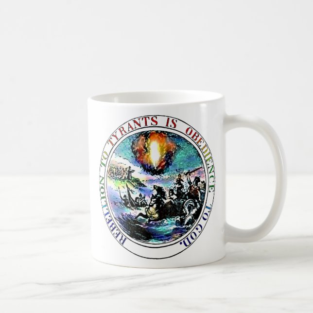Café Rebelião à caneca do selo de Thomas Jefferson dos (Direita)