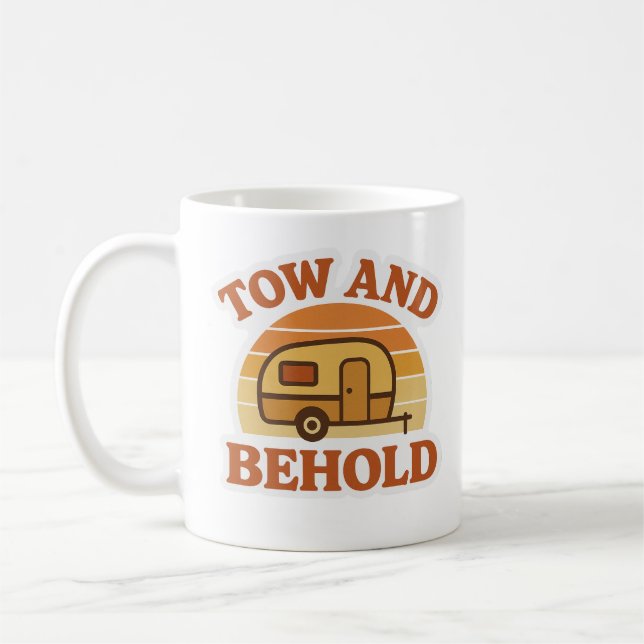 Café Reboque e Veja | Caneca Divertida de Caravana (Esquerda)
