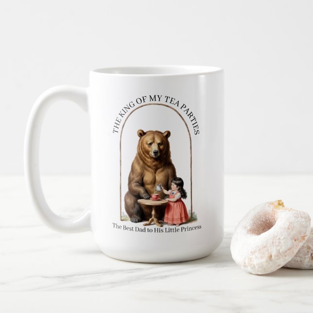 Café Rei das Minhas Festas de Chá Caneca Personalizada  (Com Donut)