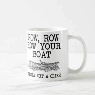 Café Remar Seu Barco Fora De Um Penhasco Caneca Engraça