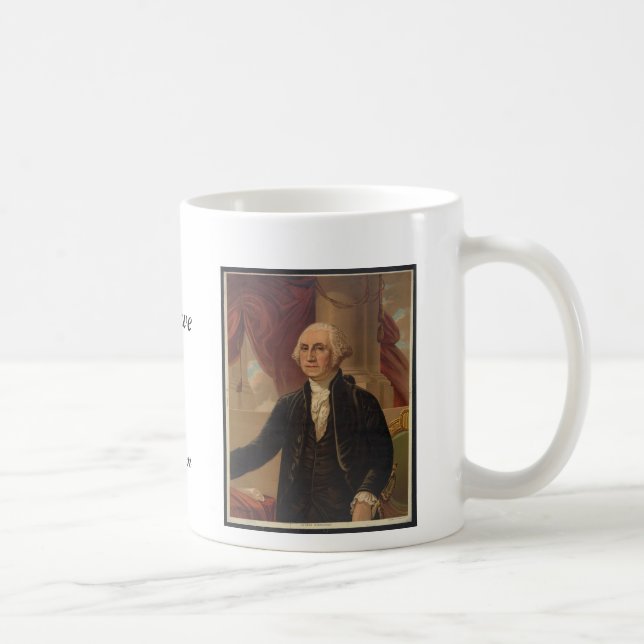 Café Retrato de George Washington & caneca das citações (Direita)