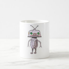 Café Robô cinzento caneca branca clássica de 11 onças