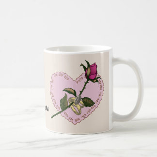 Café Rosa do Coração da caneca de casamento