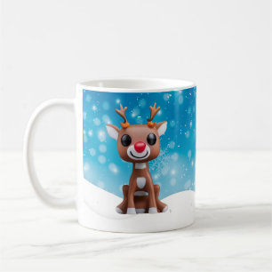Café Rudolph The Red Nose Reindeer Na Caneca De Natal