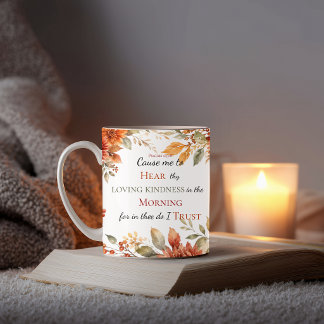 Café Salmo 143:8 Confiança Matinal – Caneca Floral de O