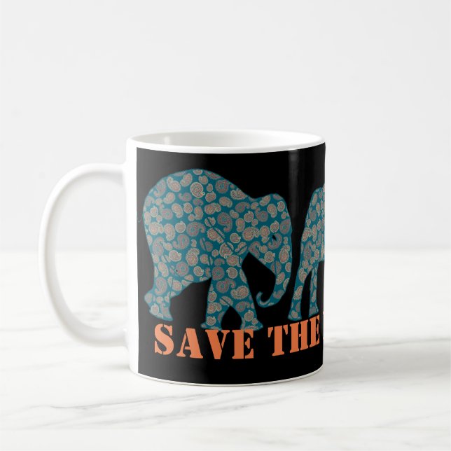 Café Salve a cozinha dos elefantes na caneca preta de c (Esquerda)