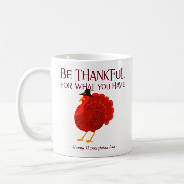 Café Seja Grato – Feliz Ação de Graças Caneca Clássica (Esquerda)