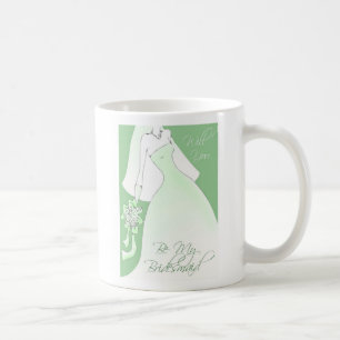 Café Seja minha caneca do convite da dama de honra