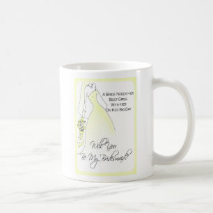 Café Seja minha caneca do convite da dama de honra