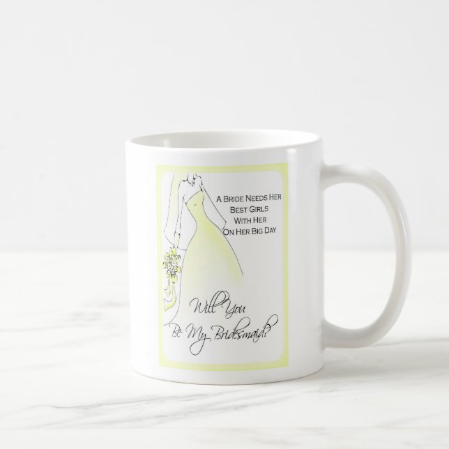 Café Seja minha caneca do convite da dama de honra (Direita)