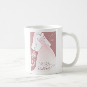 Café Seja minha caneca do convite da dama de honra