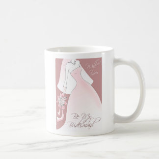 Café Seja minha caneca do convite da dama de honra