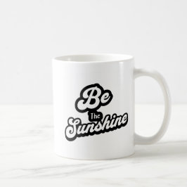 Café Seja o Brilho – Caneca de Citação Preta e Branca