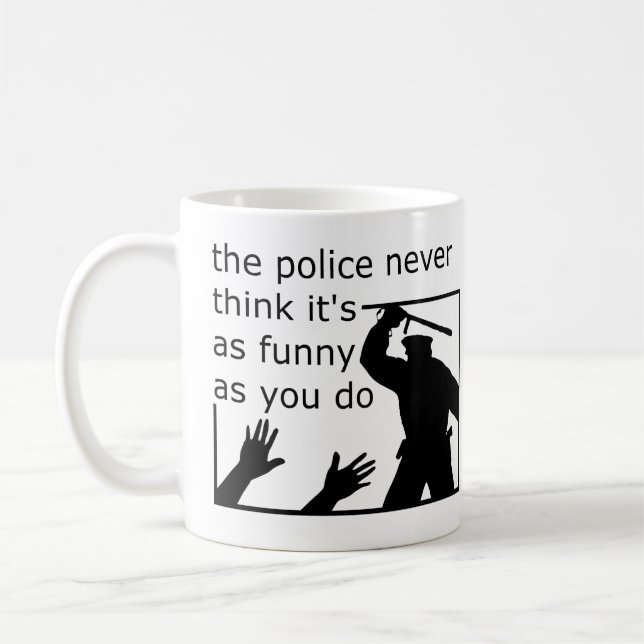 Café Sentido de Humor da Polícia Caneca Divertida (Esquerda)