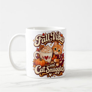 Café Sentimentos de Outono e Abraços de Gato Caneca de