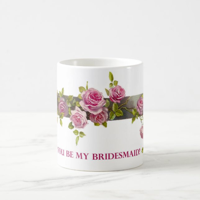 Café será minha dama de honra caneca floral (Centro)