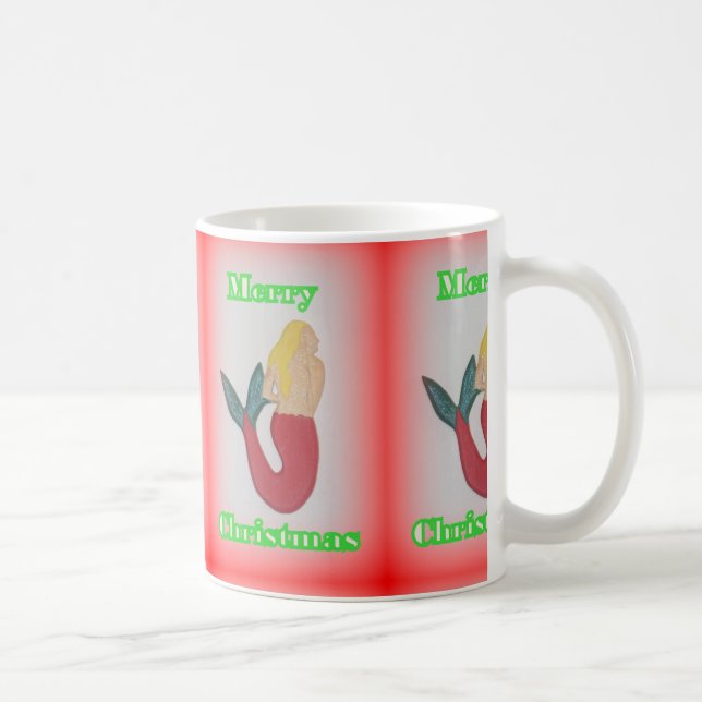 Café sereia loira Merry caneca de Natal (Direita)