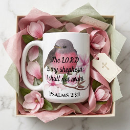Café Serenidade Fiel: Salmos 23:1 Caneca De Aves