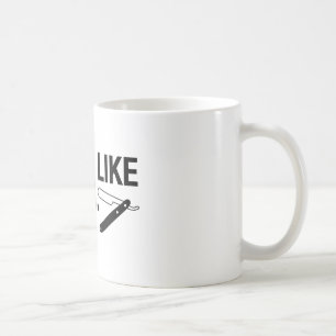Café Shave como um homem, lâmina reta - caneca de caf