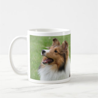 Café Sheepdog de Shetland na caneca