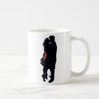 Café Silhueta de um beijo (11 onças. caneca de café)