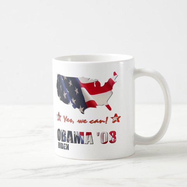 Café Sim nós podemos a caneca 2008 de Obama Biden (Direita)