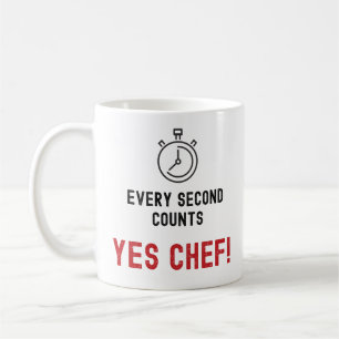 Café Sim Sim Chef!  Caneca de Cada Segundo Conta