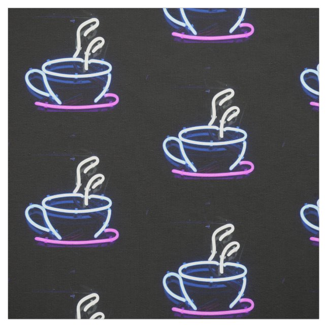 Café - Sinal Neon - Tecido de Café (Modelo)