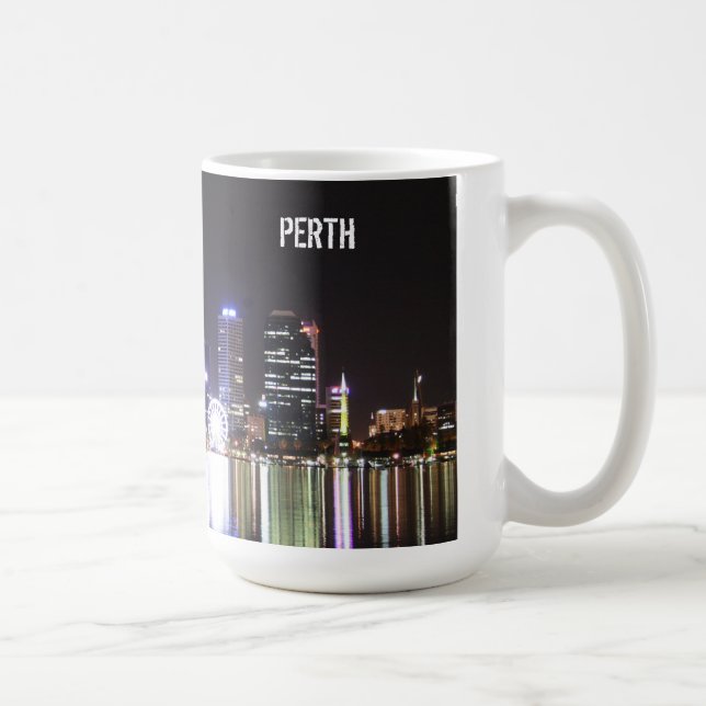 Café Skyline da noite de Perth - caneca (Direita)