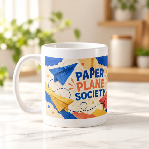 Café Sociedade de Avião de Papel Caneca de Tipografia C