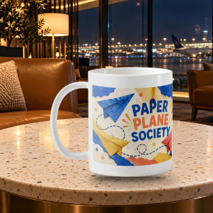 Café Sociedade de Avião de Papel Caneca de Tipografia C